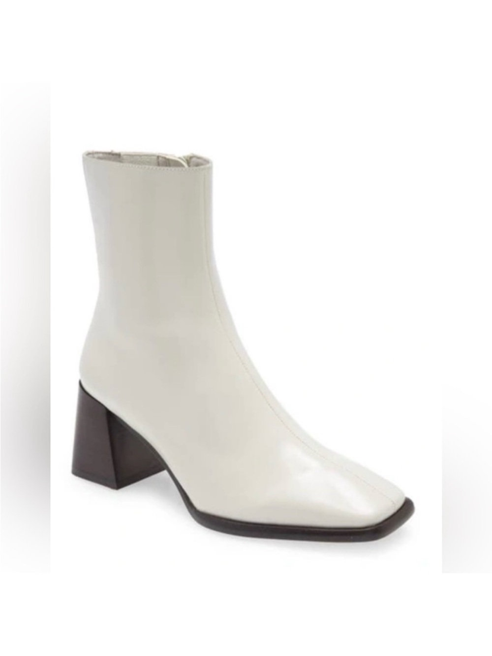 Jeffrey Campbell Geist White Square-Toe Block Heel Ankle Boots 8